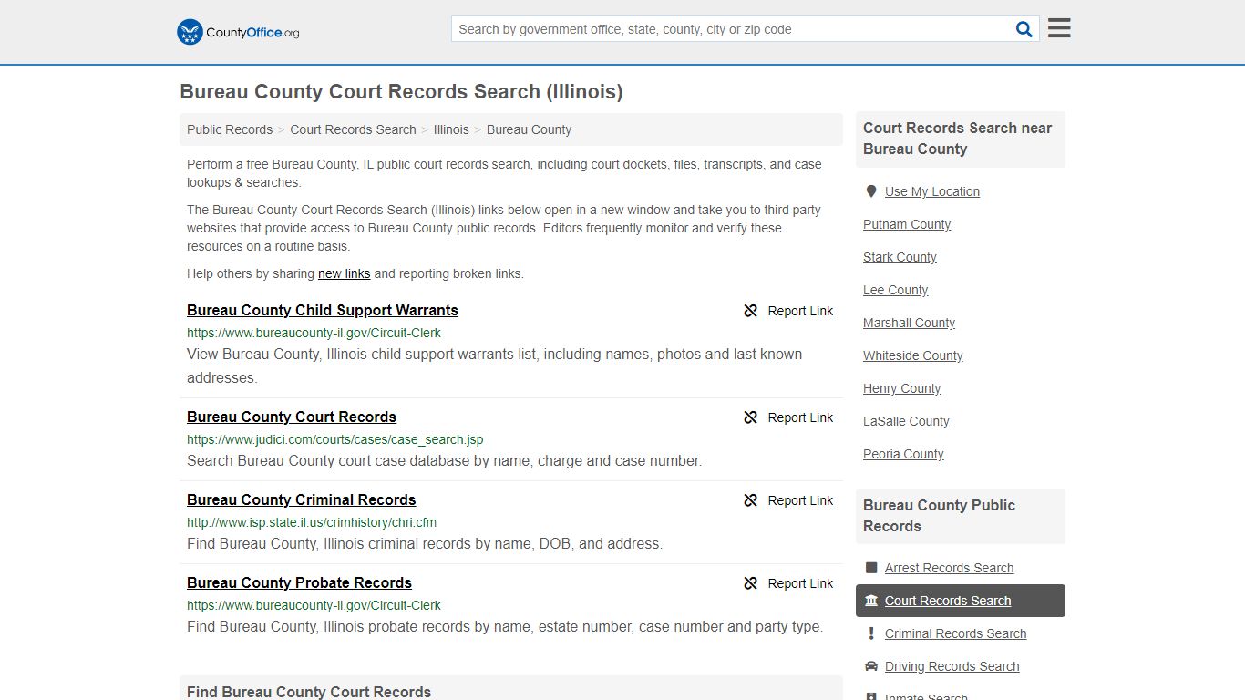 Court Records Search - Bureau County, IL (Adoptions ...