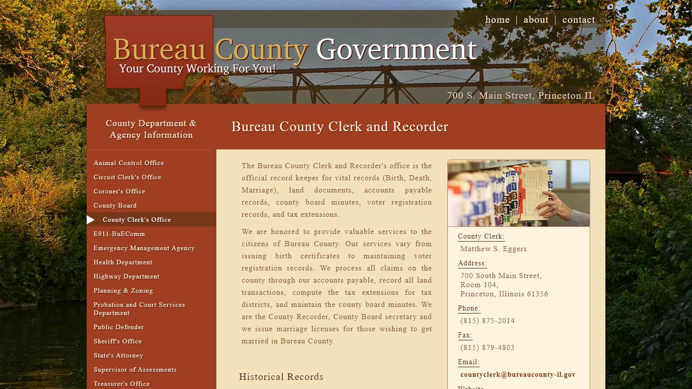 County Clerk | Bureau County Government | Princeton, IL